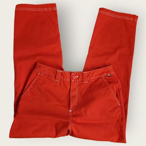 Vans Pro Cropped Pants Women's Sz 26" Grenadine Red Chino Skater - Picture 4 of 11